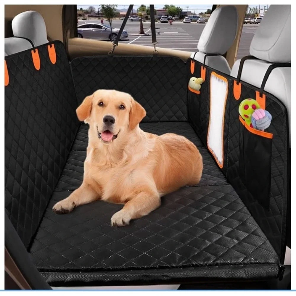 XWIDE Journey Joy Hard Bottom Dog Car Seat Cover Backseat Extender Waterproof